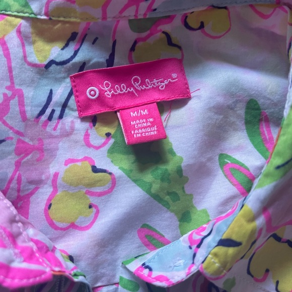 LILLY PULITZER Button Down 100%Cotton Shirt size medium for Target - Picture 2 of 8